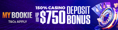 150% up to $750 MyBookie Casino Welcome bonus