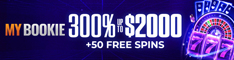 300% up to $2000 + 50 spins welcome offer at MyBookie Casino